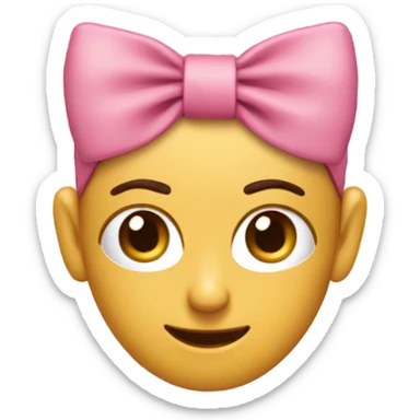 Samoyède avec un noeud rose  entre les oreilles sticker