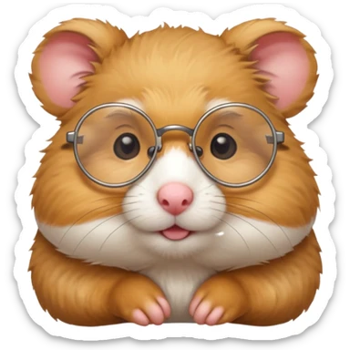 CUTE GOLDEN HAMSTER WITH GLASSES sticker