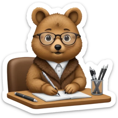 work with desktop quokka wearing glasses sticker