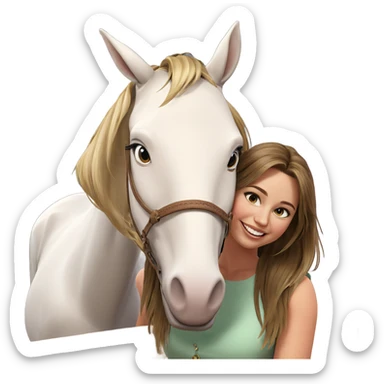 smiling girl with horse sticker