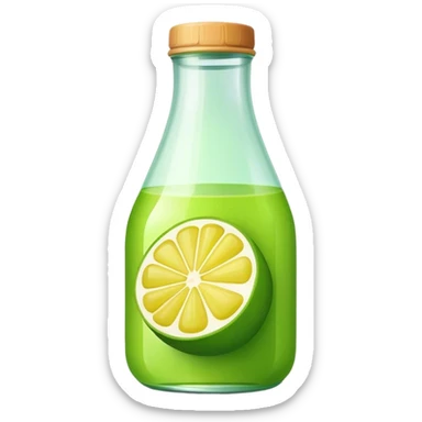 Green lemon juice jottle sticker
