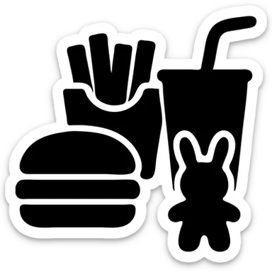 1990’s McDonald’s meal with a burger, fries, and a drink with a toy included sticker