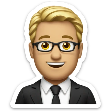 insurance sales man in dark tuxedo sticker