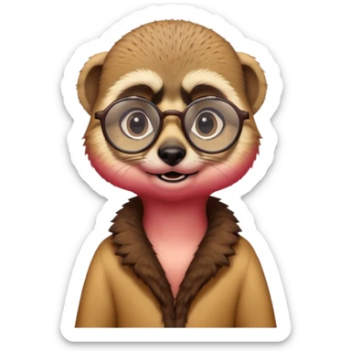 Meerkat with glasses sticker