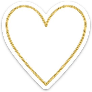 romantic heart with a gold outline sticker