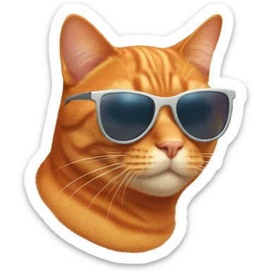 orange cat with sunglasses sticker