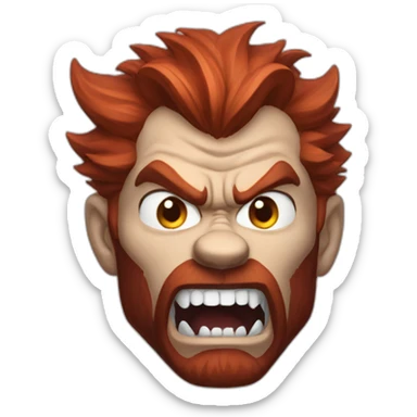 werewolf-with-red-hair-furious-fang sticker