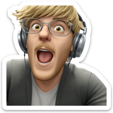 blonde boy with glasses indoors sticker