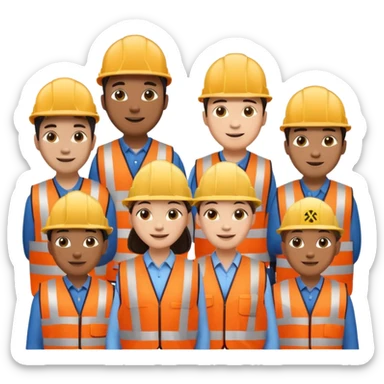 group of multiracial railway engineers sticker