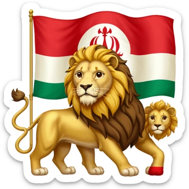 Old Iran flag lion sticker