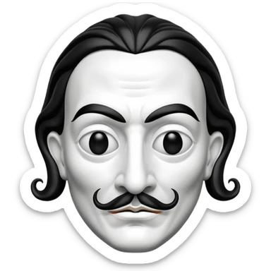 Money Heist, Dali mask (black-white), realistic sticker