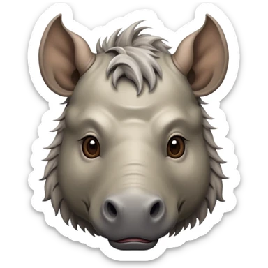 Elasmotherium. Siberian unicorn rhino face sticker