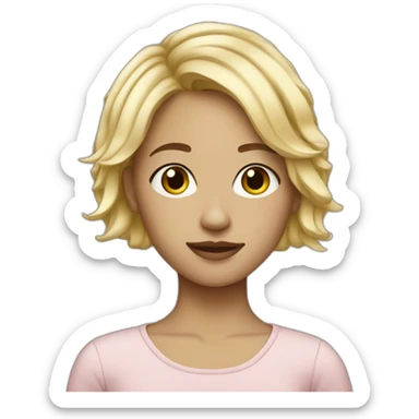 artist blond girl short hair sticker