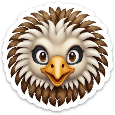 Je voudrais un emoji d'une autruche merci sticker