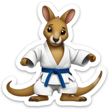 kangaroo doing Brazilian jiu-jitsu sticker