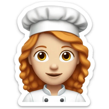 ginger long hair girl chef emoji blue eyes sticker