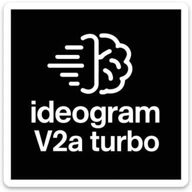 recreate this logo with text of "ideogram V2a turbo", MAKE IT FIT IN SQAURE  sticker