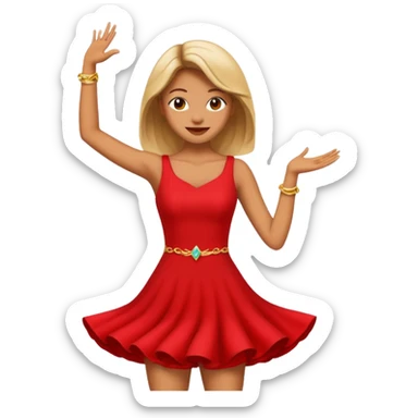 woman dancing emoji ios red dress sticker