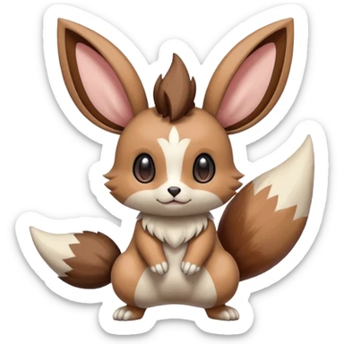 Meloetta-Eevee-Minccino-Furret-Pokémon-Fakémon-fusion-creature sticker