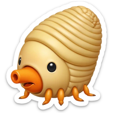 large maggot with short legs and donald trumps head sticker