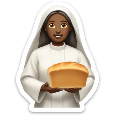 Female Priest elevating the bread at the Eucharist sticker