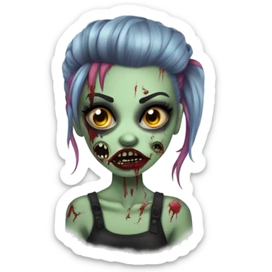 Punk pinup zombie girl sticker