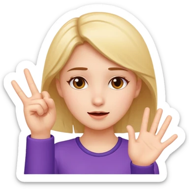 A girl taking the loser emote sticker