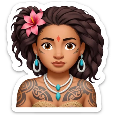 Moana with tattoos  sticker