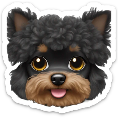 black toy poodle chihuahua small girl fluffy dog sticker