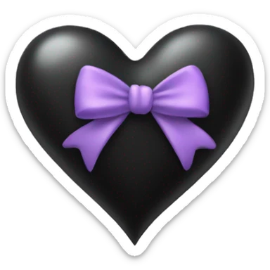 Black heart with bow sticker
