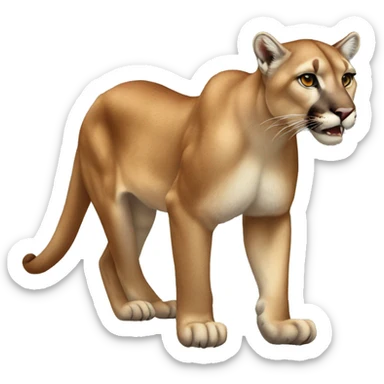 full body mountain lion sticker