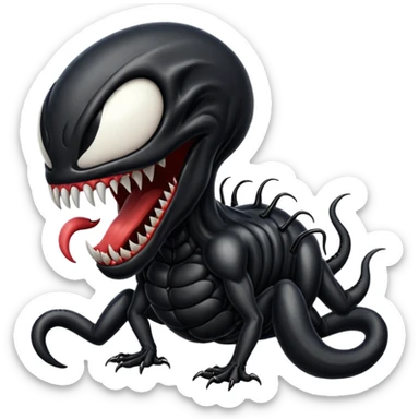 Venom crawling classic emoji look sticker