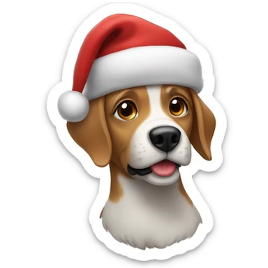 Dog in Christmas hat sticker