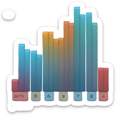 bar chart with 4 bars. first three increasing and the fourth is slightly lower than the 3rd but higher than the 2nd sticker