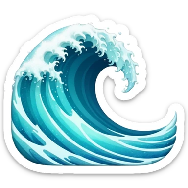 glitter wave ocean surf cian sticker