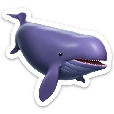 purple sperm whale swimming with open mouth sticker
