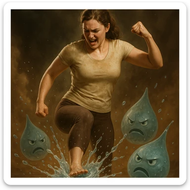 Donna che sta sconfiggendo la sua ritenzione idrica stile cinema sticker