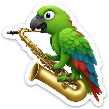 Parrot playing the saxophone  sticker