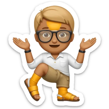 Nerd emoji mixed with sunglasses and feet sticker
