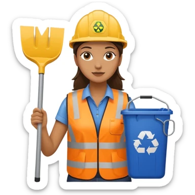women, Waste Management, safety vest, trash picker sticker