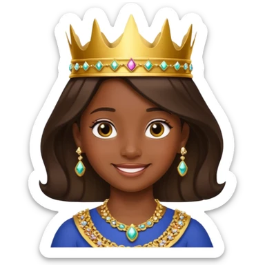 royal girl child with dark skin sticker