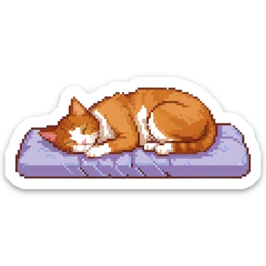 A ginger cat sleeping under the cherry blossoms sticker