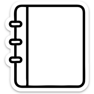 notebook icon, closed cover, clean lines, no text sticker
