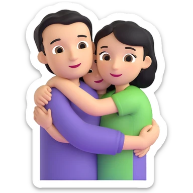 two parents hugging sticker