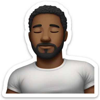 Very attractive black younger man with beard  sleeping on worlds most plush and nice pillow   sticker