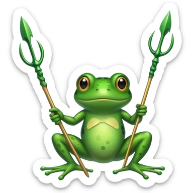 Frog with trident sticker