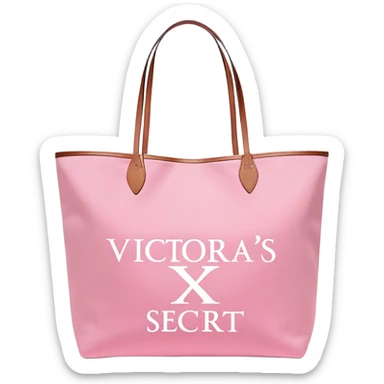 Victoria's Secret pink tote bag with logo sticker