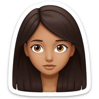 Tengo el cabello largo soy morena Tengo los ojos café oscuro y soy chica  sticker