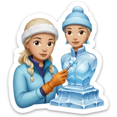 female ice sculptor sticker