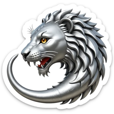 Silver Elder Scrolls Online Lion eating its tail Ouroboro sticker